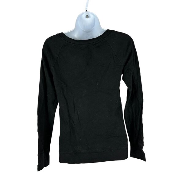 Victoria's Secret Black Long Sleeve Crew Neck Sweatshirt Size S - Picture 2 of 4